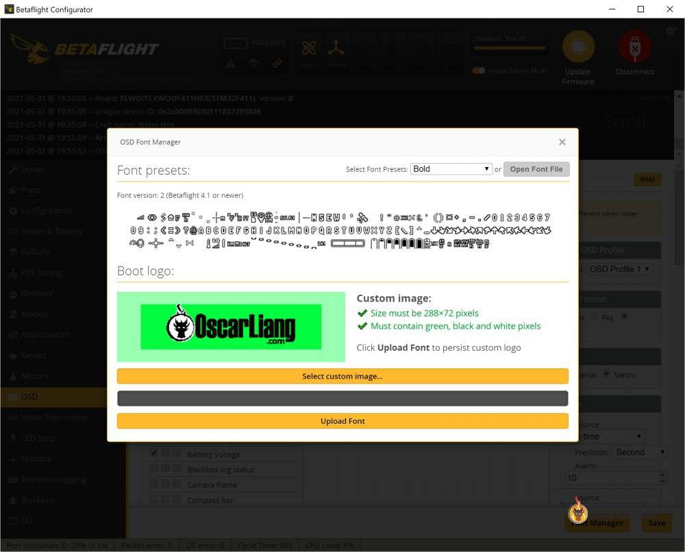 Betaflight OSD字体管理工具 — 社区资源与第三方工具示例